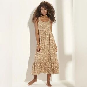 New Maaji Anthropologie Meadow Millie Smocked floral midi dress